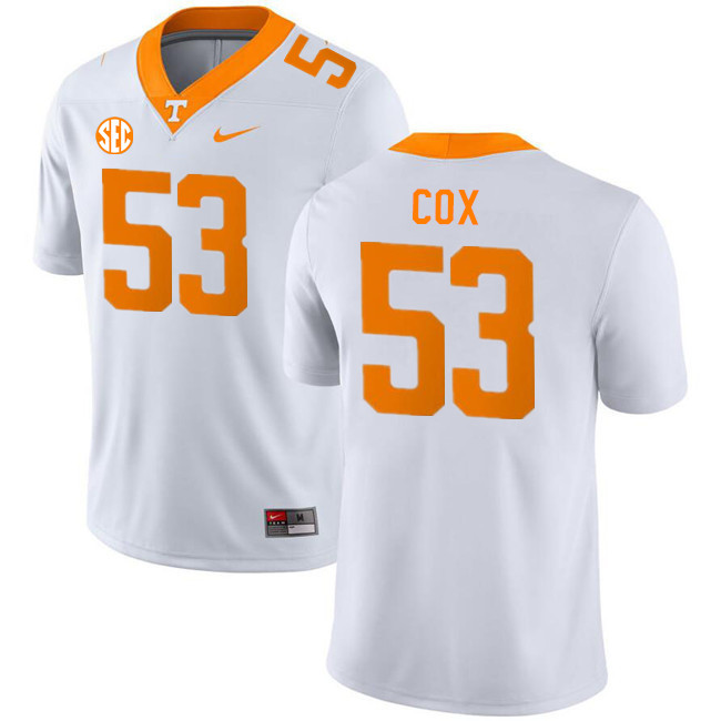 Tennessee Volunteers #53 Morgan Cox College Football Jerseys Stitched Sale-White